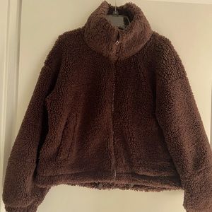 Sherpa textured zip jacket